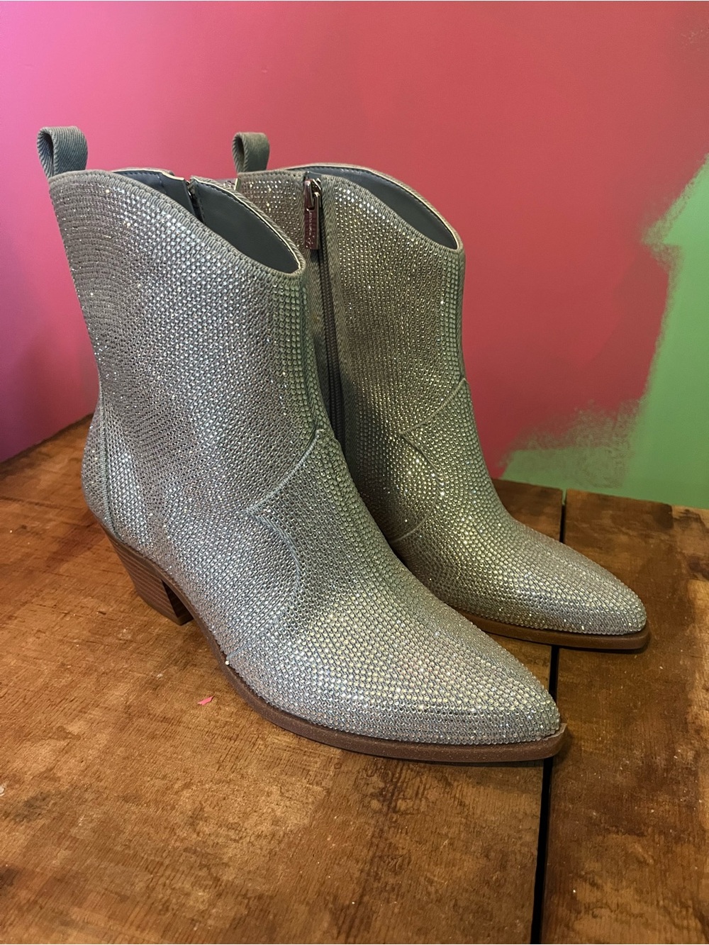 Sparkly blue cowboy boots